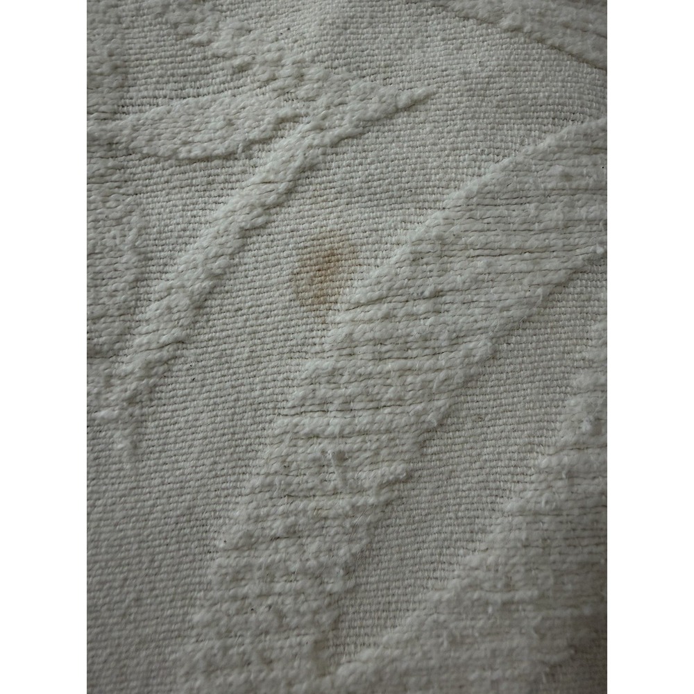Vtg. KING Bedspread Crown Crafts WOVEN Ivory Cotton 112"x108" Chenille Wedding - Picture 6 of 9